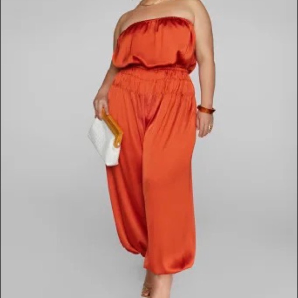Fashion to Figure Strapless Satin Jumpsuit